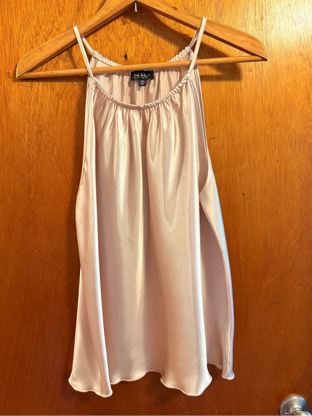 Nicole Miller cream color  Satin Spaghetti-Strap Cami
